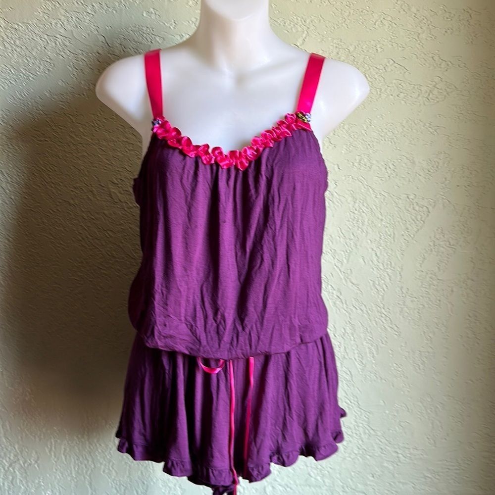 Betsey Johnson Luscious Lite Purple Romper Jumpsuit One Piece Medium